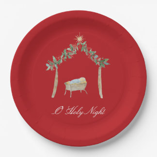 Watercolor Nativity Paper Plate