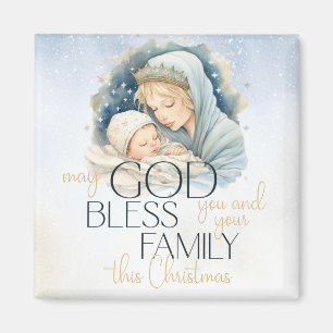 Watercolor Nativity Scene Glory to God Christmas Magnet