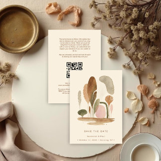 Watercolor Natural Harmonious Organic Shapes Save The Date