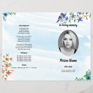 WATERCOLOR NATURE   Funeral Program Template