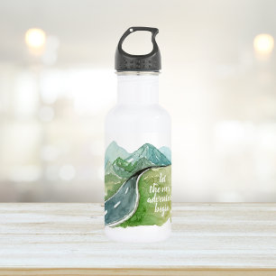 Watercolor Nature Let's The Next Adventure Begin 532 Ml Water Bottle