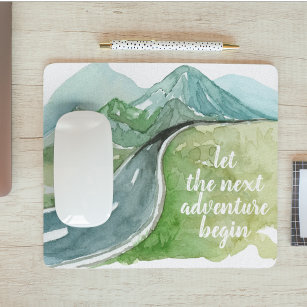 Watercolor Nature Let's The Next Adventure Begin Mouse Pad