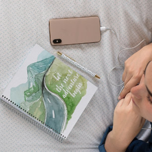 Watercolor Nature Let's The Next Adventure Begin Notebook