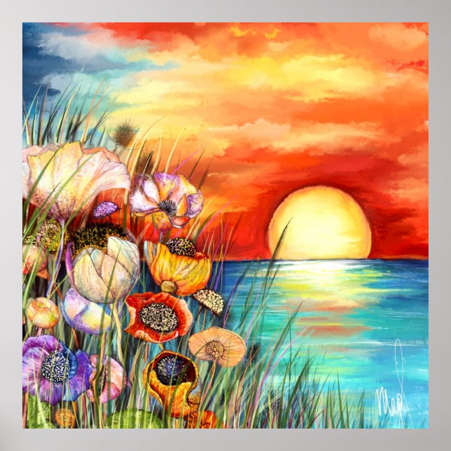 Watercolor Nature Sunrise Poster (Front)