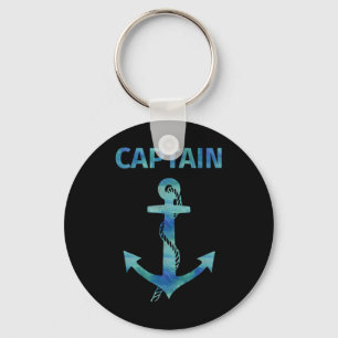 Watercolor Nautical Anchor Captain Sailing Boating Key Ring