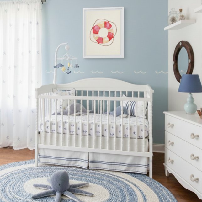 Watercolor Nautical Life Preserver Nursery decor  (Creator Uploaded)