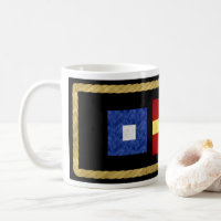 Watercolor Nautical Maritime Signal Flag Monogram