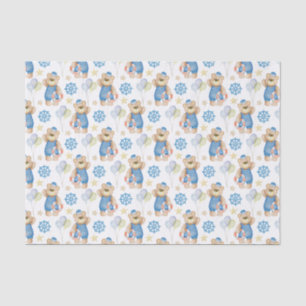 Watercolor Nautical Sailor Bear Tissue Paper