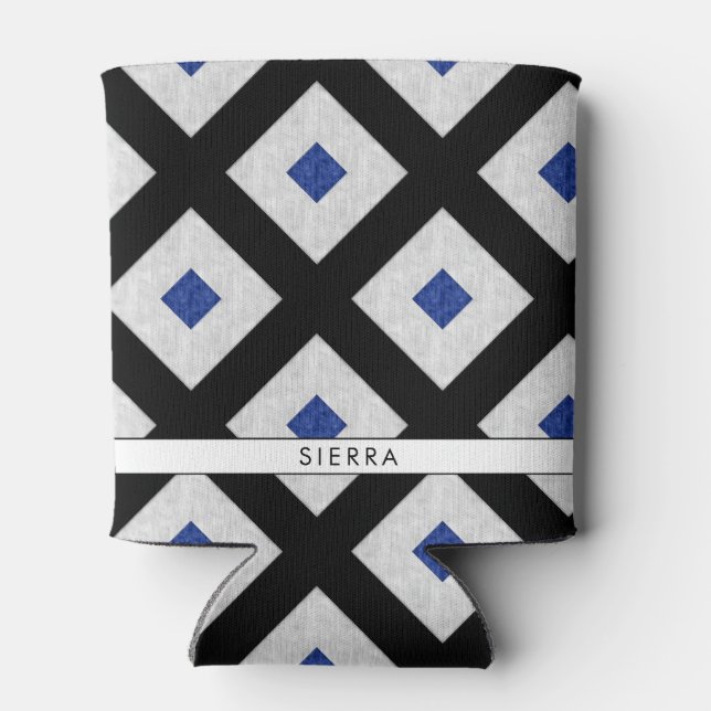 Watercolor Nautical Signal Maritime Flag Can Cooler (Back)