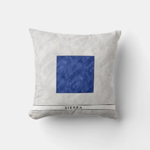 Watercolor Nautical Signal Maritime Flag Cushion