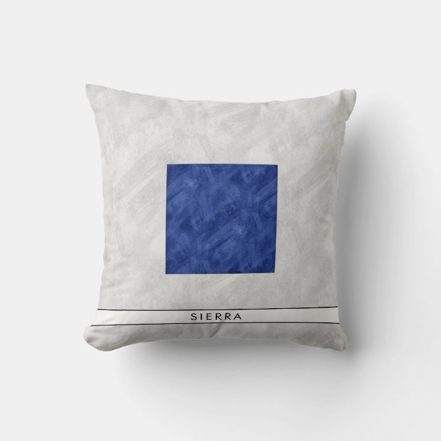 Watercolor Nautical Signal Maritime Flag Cushion (Front)