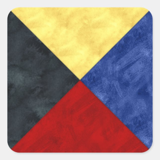 Watercolor Nautical Signal Maritime Flag Square Sticker (Front)