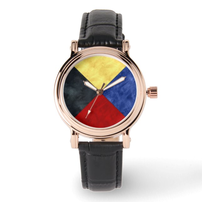 Watercolor Nautical Signal Maritime Flag Watch (Front)
