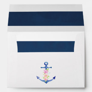 Watercolor Nautical Themed Envelope