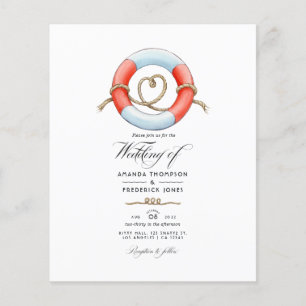 Watercolor Nautical Wedding Photo Flyer