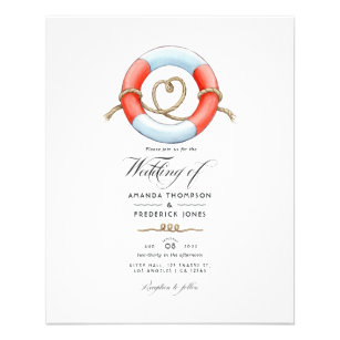Watercolor Nautical Wedding Photo Flyer