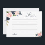 watercolor navy and blush floral advice card<br><div class="desc">A simple floral design with beautiful Navy blue and blush pink watercolor flowers. Feel free to change the colours and text details.</div>