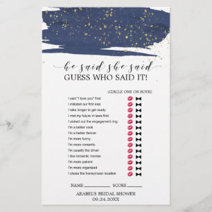 Watercolor Navy and Gold Wedding Word Search Game