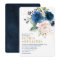 Watercolor Navy Blue Blush Rose Floral Wedding