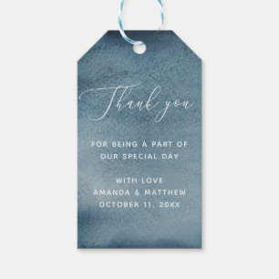 Watercolor navy blue nautical wedding thank you gift tags