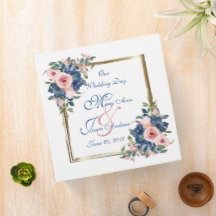 Watercolor Navy & Blush Wedding Photo