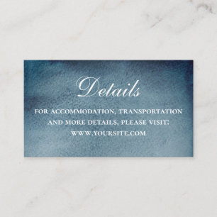Watercolor navy nautical wedding. Blue details Enclosure Card
