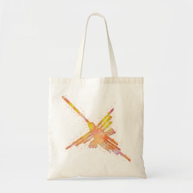 Watercolor Nazca Hummingbird Tote Bag (Front)