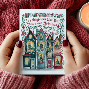 Watercolor Neighbourhood Neighbour Christmas Card