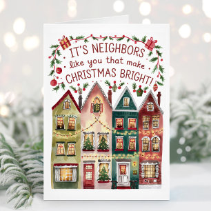 Watercolor Neighbourhood Neighbour Christmas Card