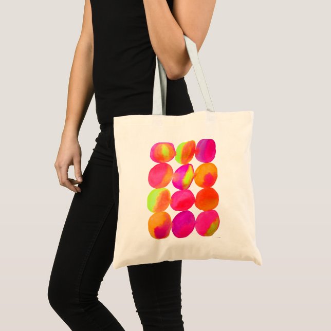 Watercolor neon spots pop art tote bag (Front (Product))