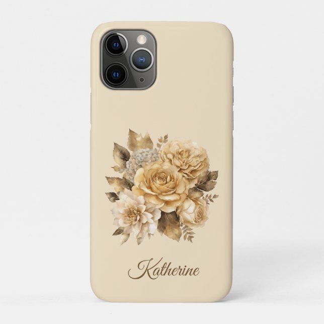 Watercolor Neutral Flowers- Case-Mate iPhone Case (Back)