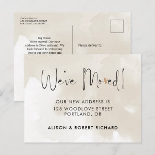 Watercolor New Address Moving Announcement Postcard