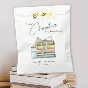 Watercolor New Chapter Baby Shower Favour Bag