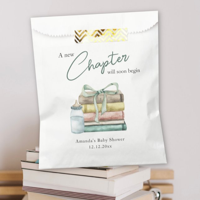 Watercolor New Chapter Baby Shower Favour Bag (Creator Uploaded)