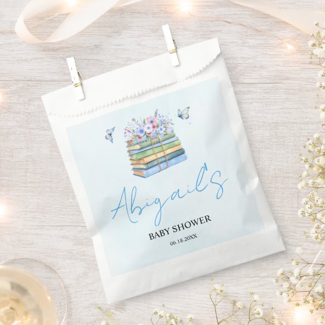 Watercolor New Chapter Begins baby boy shower Favour Bag (Clipped)