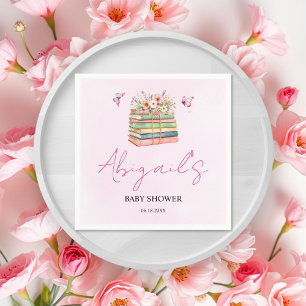 Watercolor New Chapter Begins baby girl shower Napkin