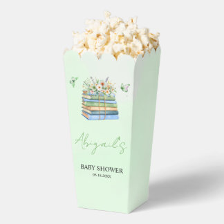 Watercolor New Chapter Begins green baby shower Favour Box