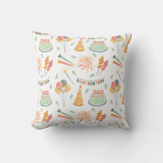 Watercolor New Year pattern in pastel colour Cushion