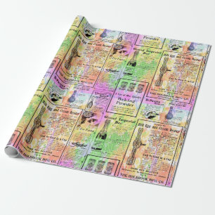 Watercolor Newspaper Wrapping Paper