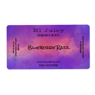 Watercolor Nicotine Vape E Juice Labels