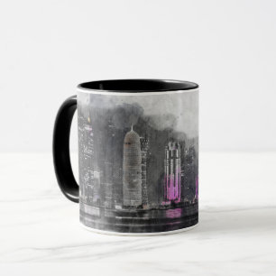 Watercolor night Qatar Mug
