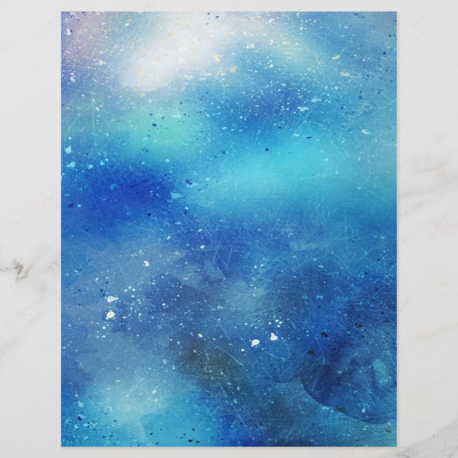 Watercolor Night Sky 2 Scrapbooking Craft Paper (Front)