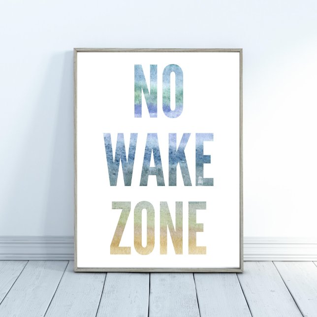 Watercolor No Wake Zone Beach Print (Creator Uploaded)