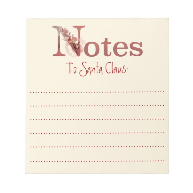 Watercolor Notes to Santa Claus (Front)