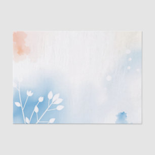 Watercolor Nouveau Background with Delicate Nature Tissue Paper