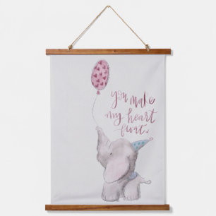 Watercolor Nursery Animals Hanging Tapestry