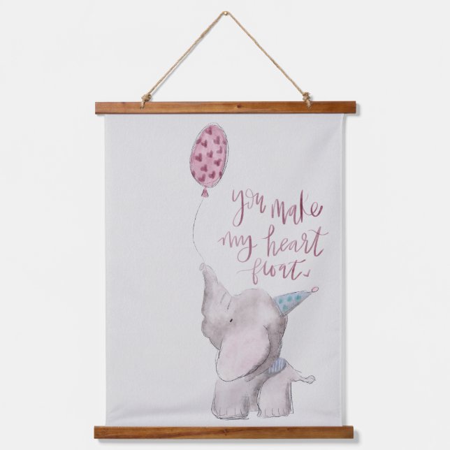Watercolor Nursery Animals Hanging Tapestry (Front)