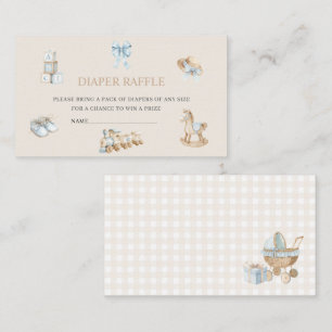 Watercolor Nursery beige blue toys baby shower d Enclosure Card
