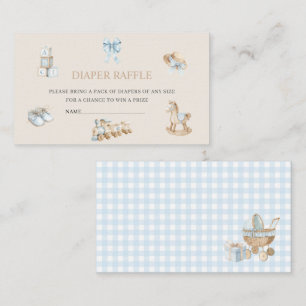 Watercolor Nursery beige blue toys baby shower d Enclosure Card
