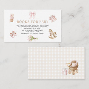  Watercolor Nurserygirl beige pink toys baby showe Enclosure Card